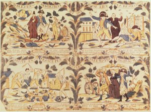 Imágenes Populares destacando en tiras cómicas las principales causas de la Revolución en Francia, c.1792 de French School